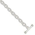 Sterling Silver 7.75inch Polished Fancy Link Toggle Bracelet, 7.75 x 6.45 mm