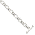 Sterling Silver 7.75inch Polished Fancy Link Toggle Bracelet, 7.75 x 6.3 mm