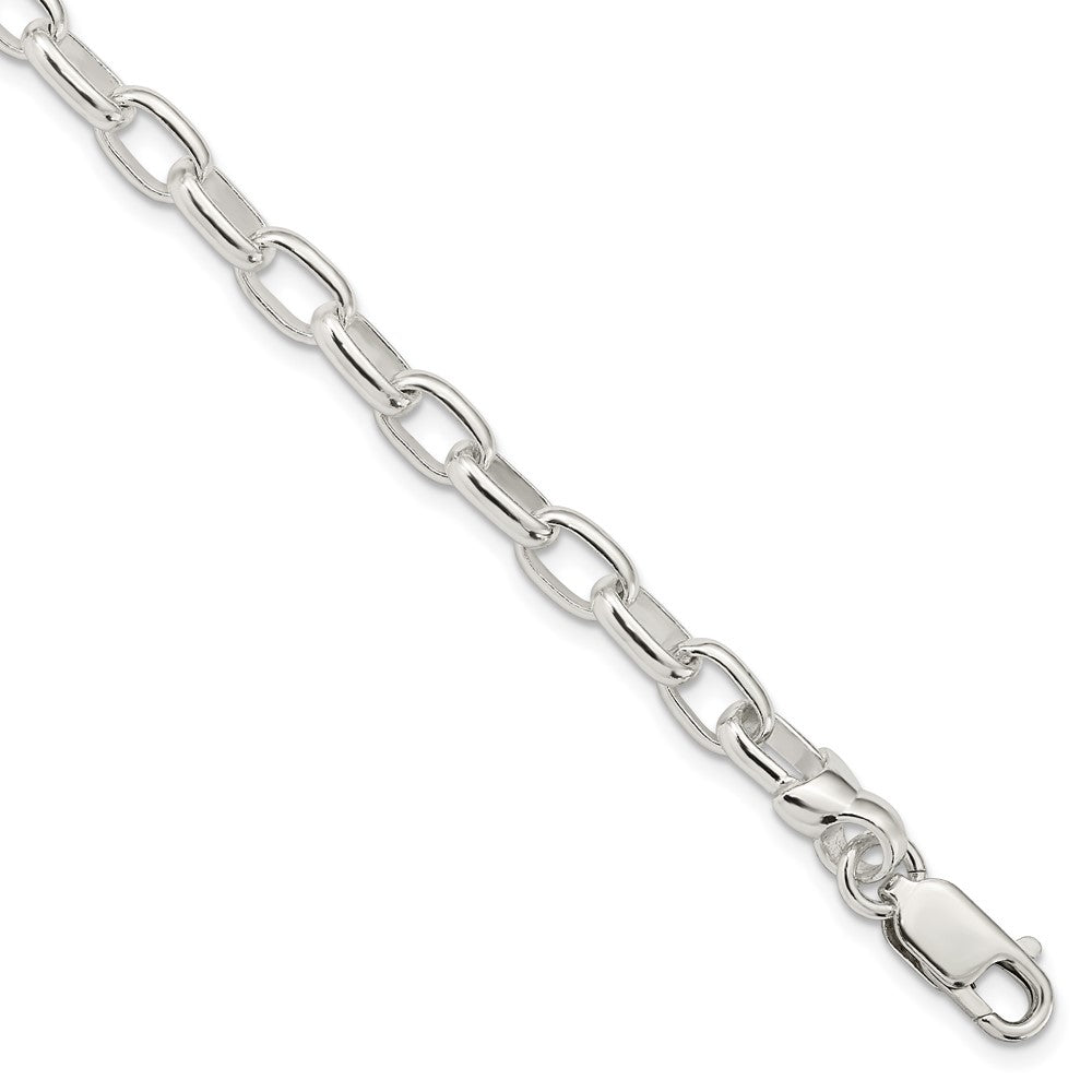 Sterling Silver 7.5inch Fancy Link Bracelet, 7.5 x 6 mm, 9.65 g
