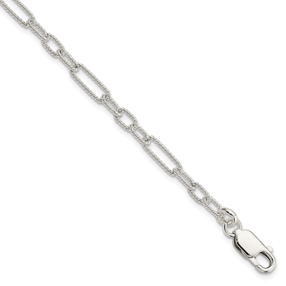 Sterling Silver 7.5inch Fancy Link Bracelet, 7.5 x 5 mm, 4.3 g