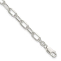 Sterling Silver 7.5inch Fancy Link Bracelet, 7.5 x 5 mm, 5.45 g