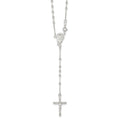 Sterling Silver Polished Bead Rosary 18 inch Necklace, 18 mm, 10.25 g