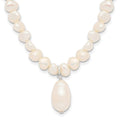 Sterling Silver FW Cultured Pearl Drop 18in Necklace, 20 x 21.7 mm