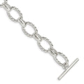 Sterling Silver 7.5inch Polished Fancy Link Bracelet, 7.5 x 12 mm