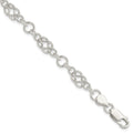Sterling Silver 7.5inch Polished Fancy Knot-Link Bracelet, 7.5 x 7 mm