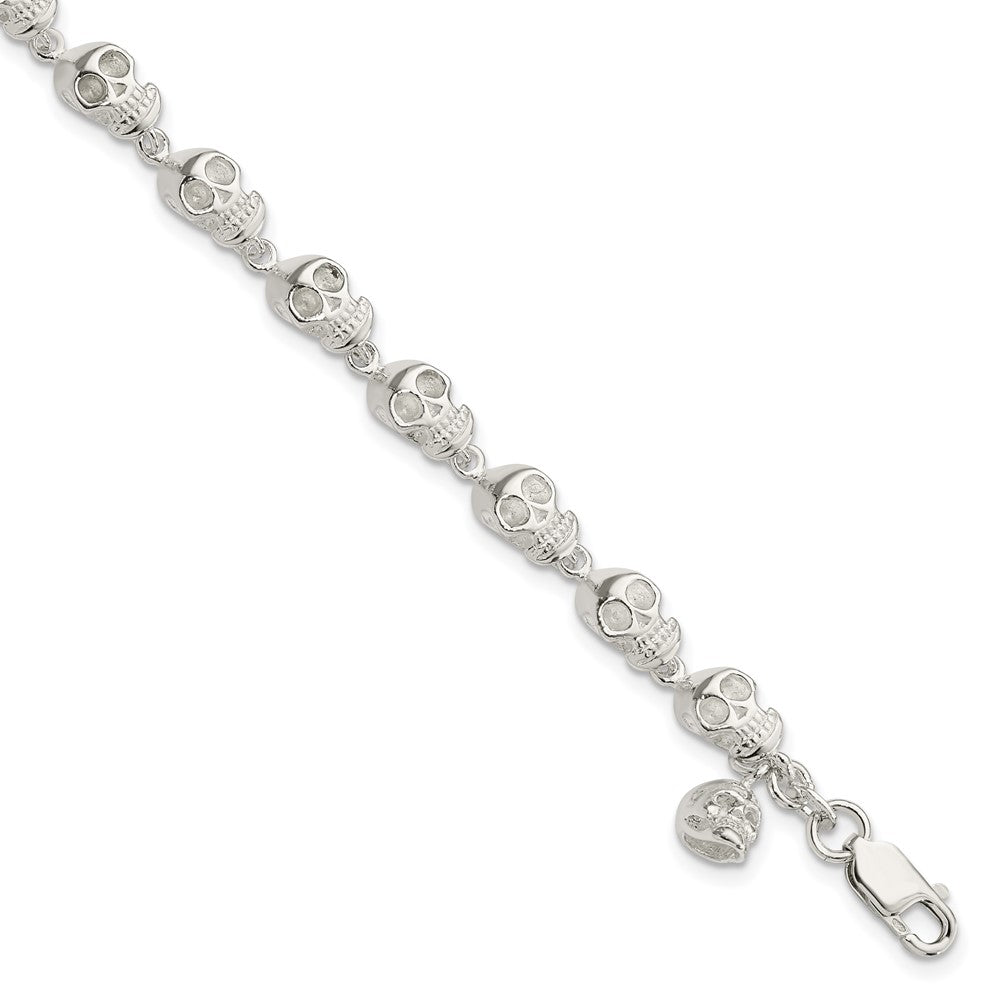 Sterling Silver Skull Bracelet, 7 x 6 mm