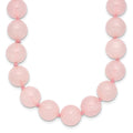 10-10.5mm Smooth Beaded Rose Quartz Necklace w/Sterling S.RH Clasp, 18 x 10 mm