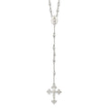 Sterling Silver Polished Bead Rosary 18 inch Necklace, 18 mm, 15.41 g