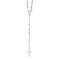 Sterling Silver Polished Bead 18 inch Rosary Necklace, 18 mm