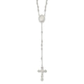 Sterling Silver Polished Rosary Necklace, 18 mm, 12.49 g