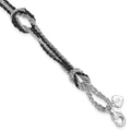 Sterling Silver Rhodium & Ruthenium-plated Fancy Knot Bracelet, 7.5 x 9 mm