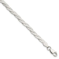 Sterling Silver Fancy Textured Reversible Braided Bracelet, 7.5 x 3 mm