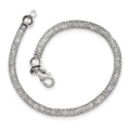 Sterling Silver Mesh & Strass Crystal Bracelet, 7.5 mm