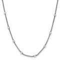 Sterling Silver Polished Beaded Necklace, 16 x 3 mm