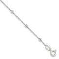 Sterling Silver Polished Beaded Bracelet, 7 x 3 mm
