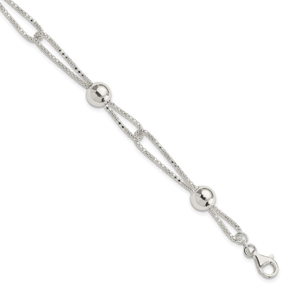 Sterling Silver Fancy Bracelet, 7.75 x 8 mm