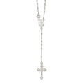 Sterling Silver Polished Rosary 18 inch Necklace, 18 mm