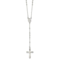 Sterling Silver Polished Crucifix Rosary 18 inch Necklace, 18 mm