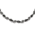 Sterling Silver and Ruthenium-plated Fancy Mesh Necklace, 18 mm
