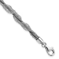 Sterling Silver Ruthenium-plated Fancy Mesh Twist Bracelet, 7.5 x 6.3 mm