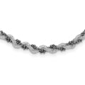 Sterling Silver & Black Rhodium-Plated Mesh and Beaded Necklace, 17 x 5.25 mm