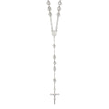 Sterling Silver Polished Rosary Necklace, 26 mm