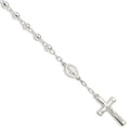 Sterling Silver Polished Beaded Rosary 7.5 inch Bracelet, 7.5 mm
