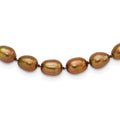 Sterling Silver Rhodium 7-8mm Brown FWC Rice Pearl Necklace, 18 mm