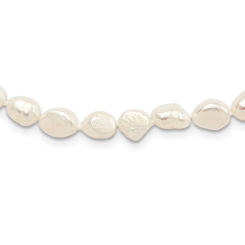 9-10mm White Baroque Freshwater Cultured Pearl Slip-on Endless 64 inch Necklace, 64 mm