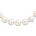 Sterling Silver Rhodium-plated 12-13mm White Near-Round Freshwater Cultured Pearl 18 inch Necklace, 18 mm