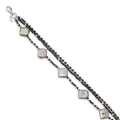 Sterling Silver Hematite & FW Cult. Pearl 3-Strand w1in Ext. Fancy Bracelet, 8 x 2.4 mm