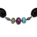 SS BlkAgte/Crys/Hem/Prpl Magn./Recon.Magn./Serpen. w2inext Necklace, 17.5 x 16 mm