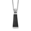 Sterling Silver Rhodium-plated Onyx Pendant Necklace, 16 x 6 mm