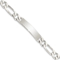 Sterling Silver 8.5inch Polished Engraveable Figaro Link ID Bracelet, 8.5 x 9 mm