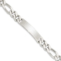 Sterling Silver 8.5inch Polished Engraveable Figaro Link ID Bracelet, 8.5 x 10 mm