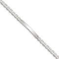 Sterling Silver 8inch Polished Engraveable Anchor Link ID Bracelet, 8 x 4 mm