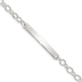Sterling Silver Small Oval Rolo Link ID Bracelet, 7.5 x 4 mm