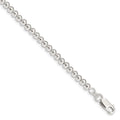 Sterling Silver Polished Beaded Chain with 1in Ext. Children's Bracelet, 6 x 4 mm