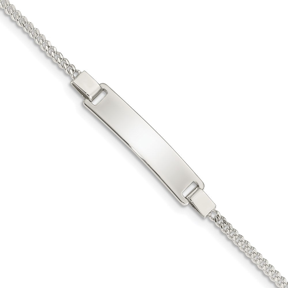 Sterling Silver Adjustable Baby ID Bracelet, 2 x 6 mm