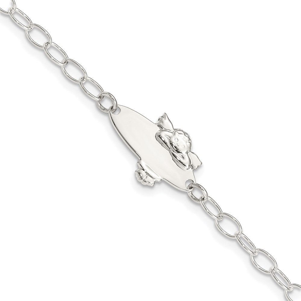 Sterling Silver Polished Angel Baby Engraveable ID Bracelet, 6 mm