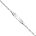 Sterling Silver Polished Engraveable Children's ID Bracelet, 6 mm