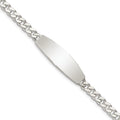 Sterling Silver Curb Link ID Bracelet, 8.5 x 6 mm, 14.73 g