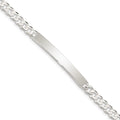 Sterling Silver Curb Link ID Bracelet, 7.5 x 5 mm