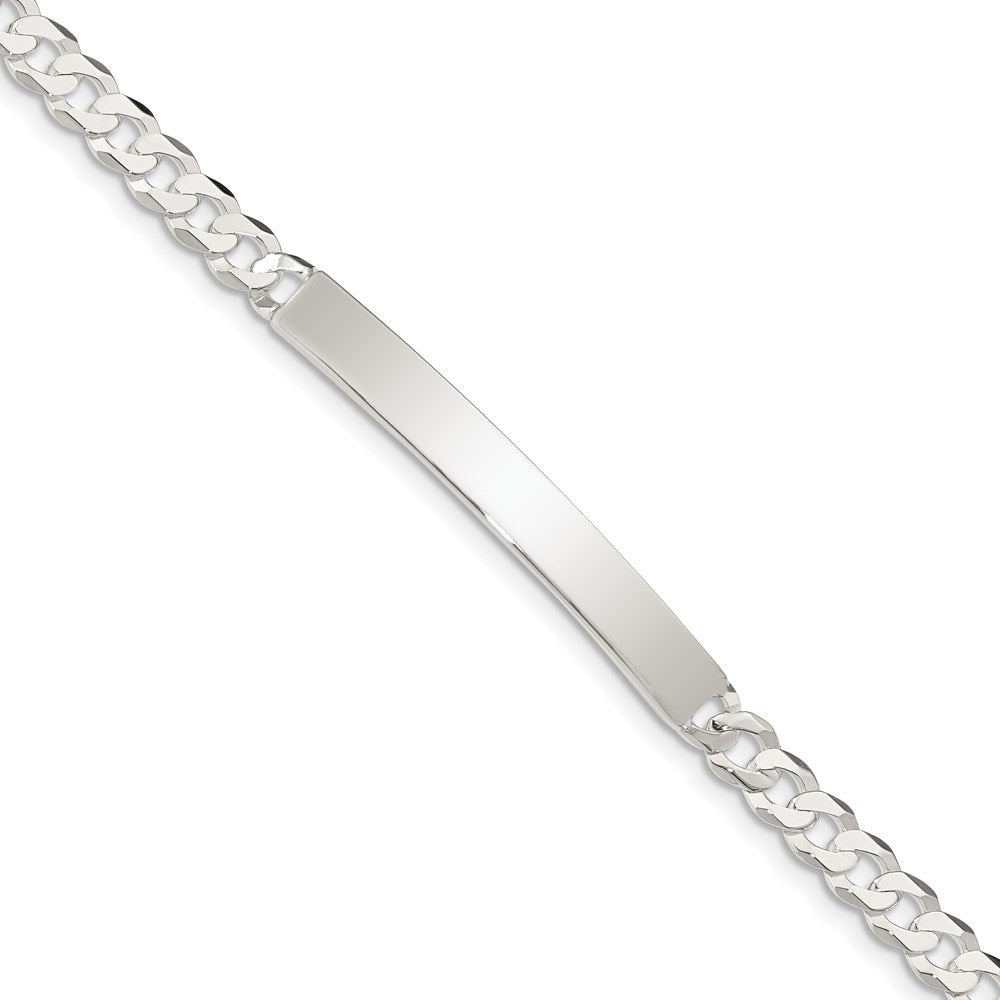 Sterling Silver Curb Link ID Bracelet, 7.5 x 5 mm