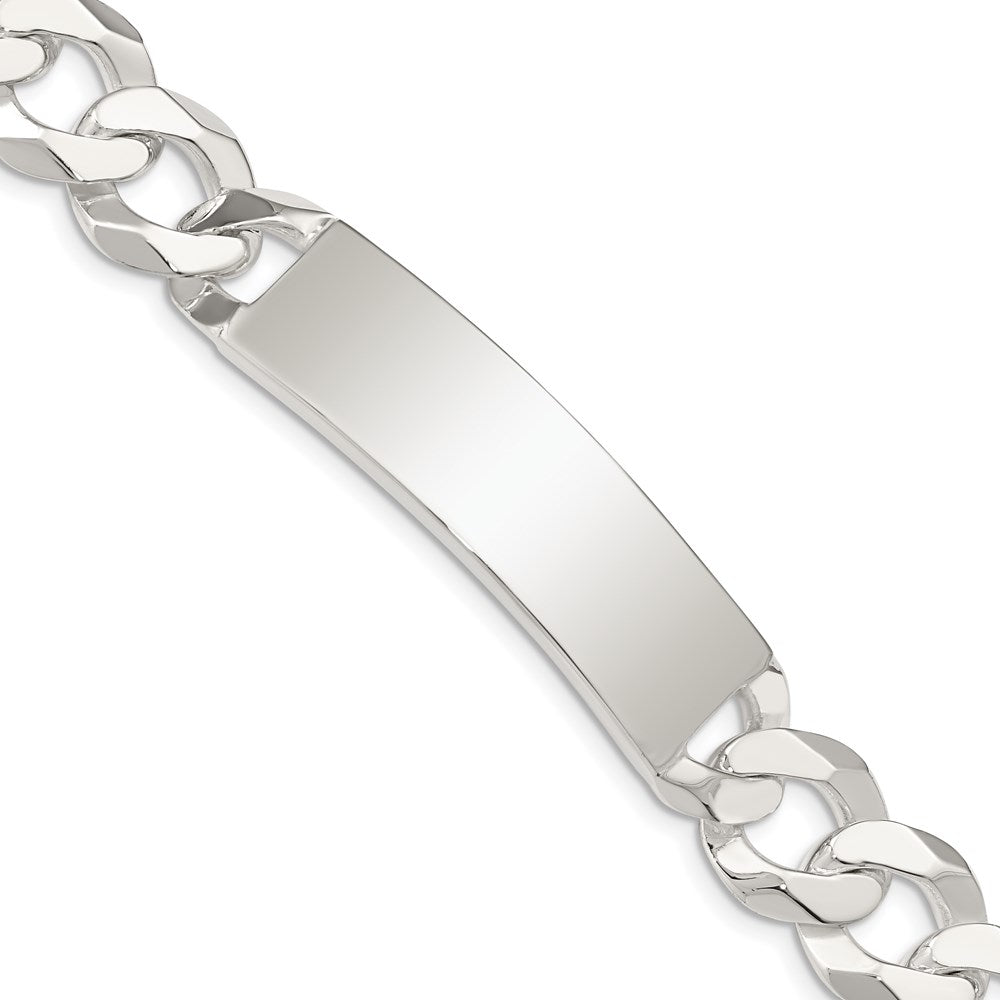 Sterling Silver Curb Link ID Bracelet, 8.5 x 12.5 mm