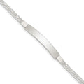 Sterling Silver Double Chain Fancy Link ID Bracelet, 7.5 x 6 mm