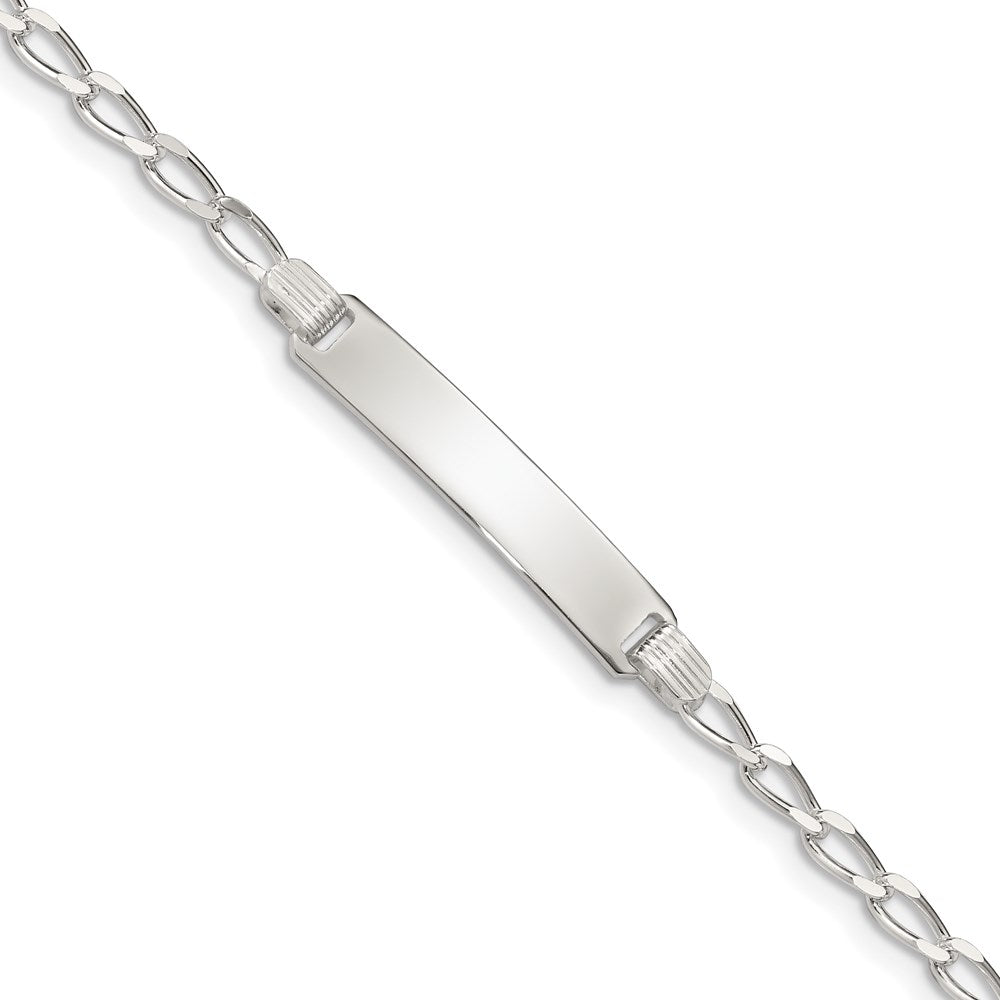 Sterling Silver Children's ID Bracelet, 6 x 6 mm, 2.93 g