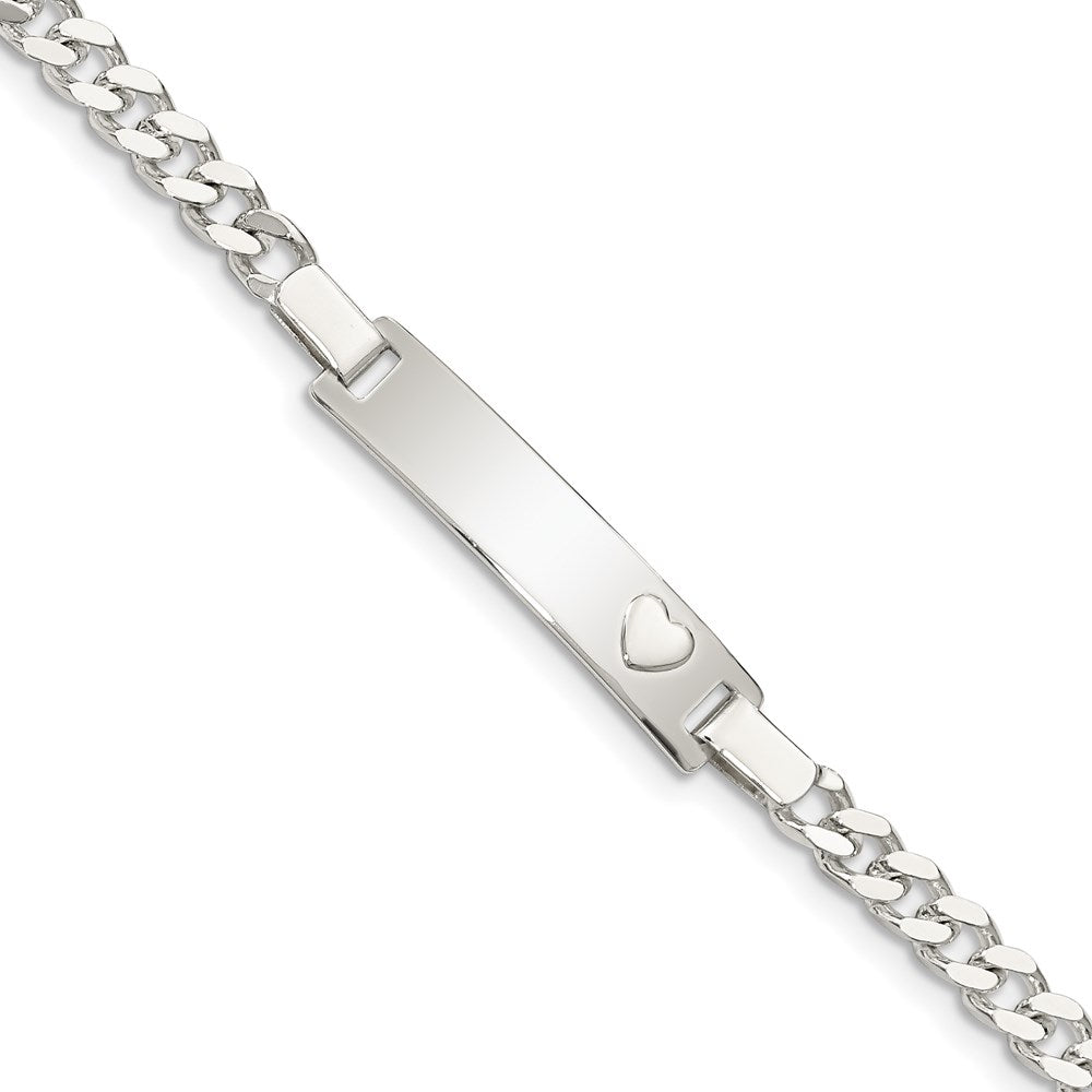 Sterling Silver Baby ID Bracelet, 6 x 6 mm, 4.56 g