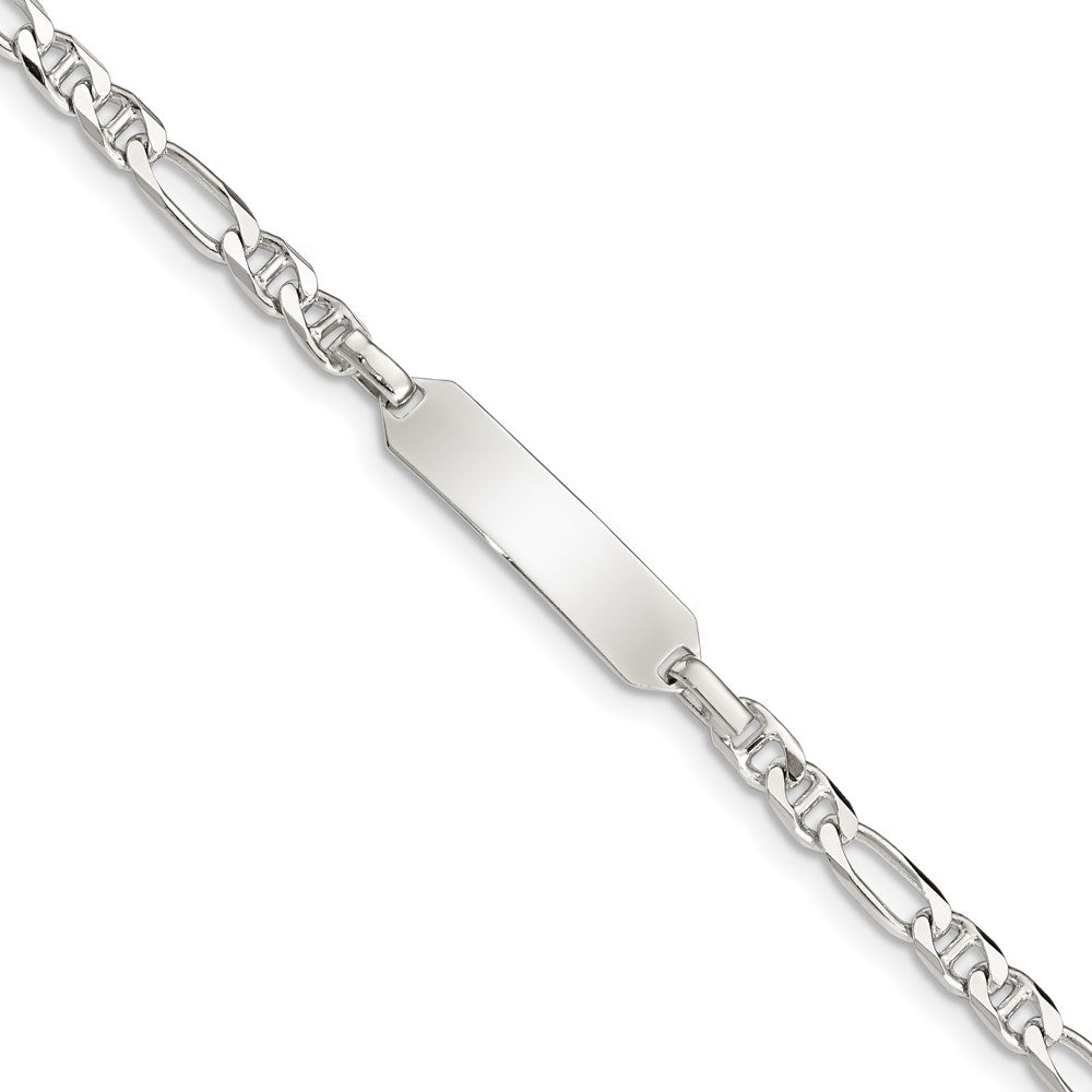 Sterling Silver Childrens ID Anchor 5in Plus 1in EXT Link Bracelet, 5 x 6 mm