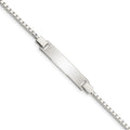 Sterling Silver Engraveable Childrens ID on Box Chain Bracelet, 5.5 x 6 mm